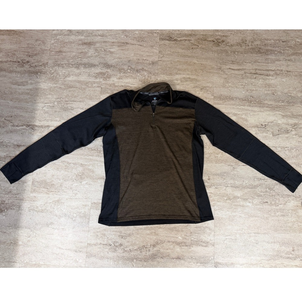 Kuhl Ryzer 1/4 Zip Shirt Mens Pullover Brown Black Hiking Sweater Large